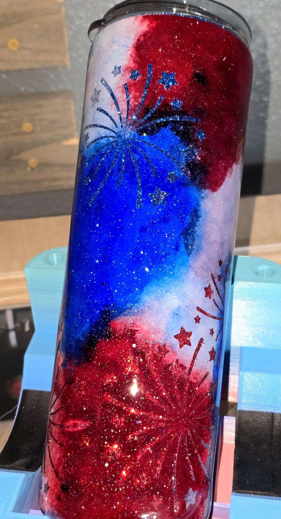 20 oz Skinny Fireworks Tumbler